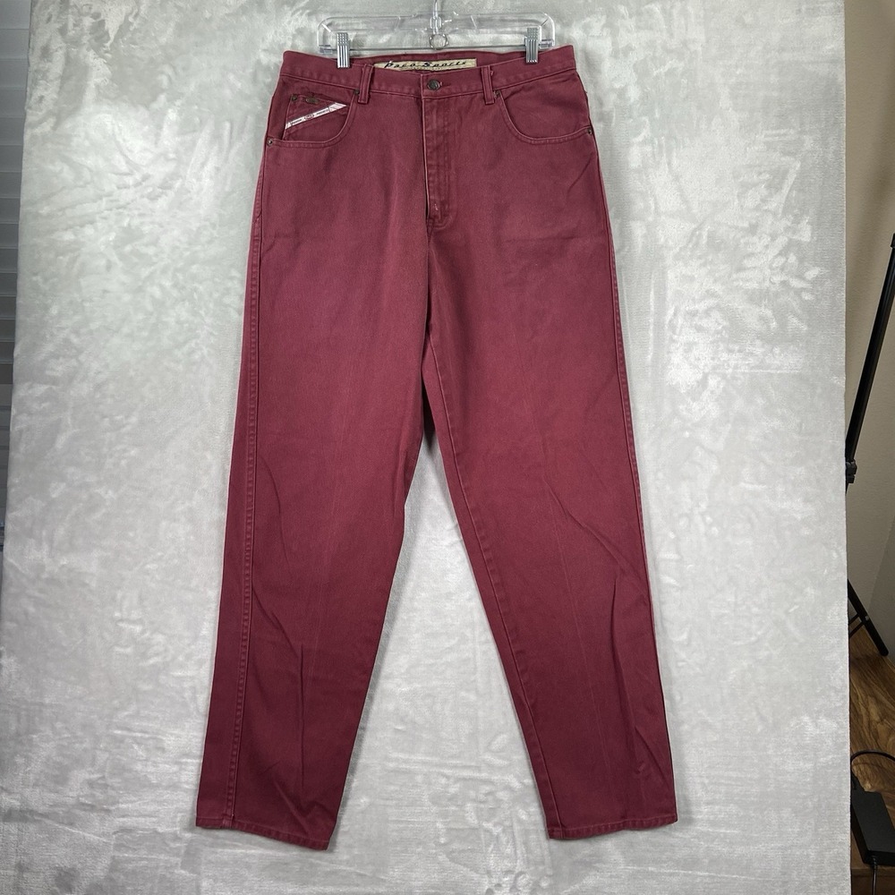 VTG Paco Sport Jeans Mens 34x34 Red Denim Baggy Loose Tapered Fit Streetwear